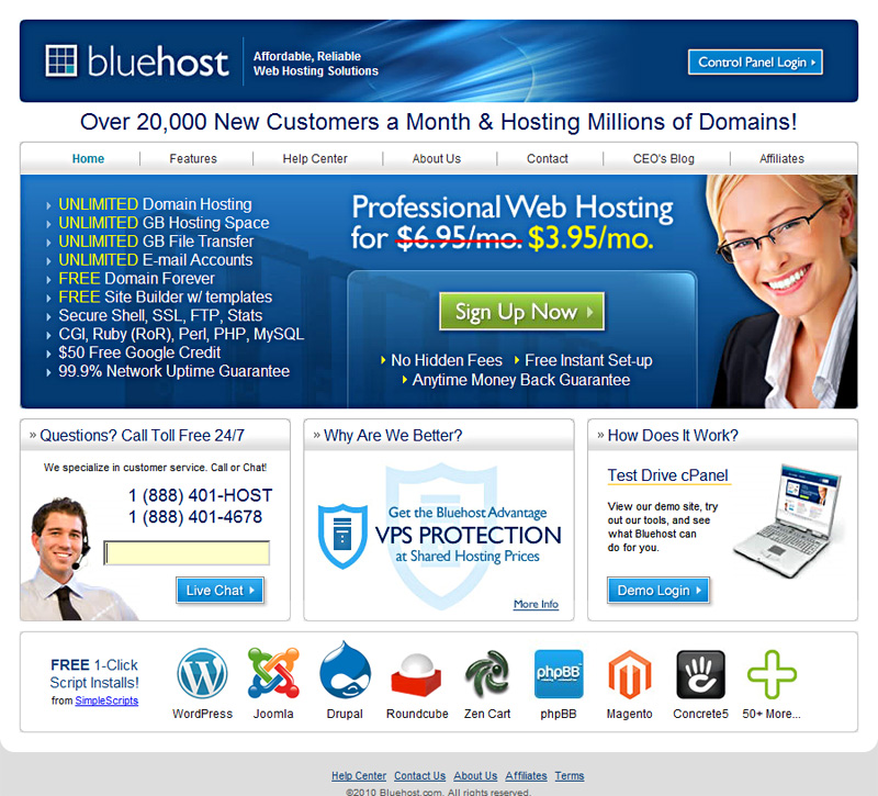 Visit Bluehost
